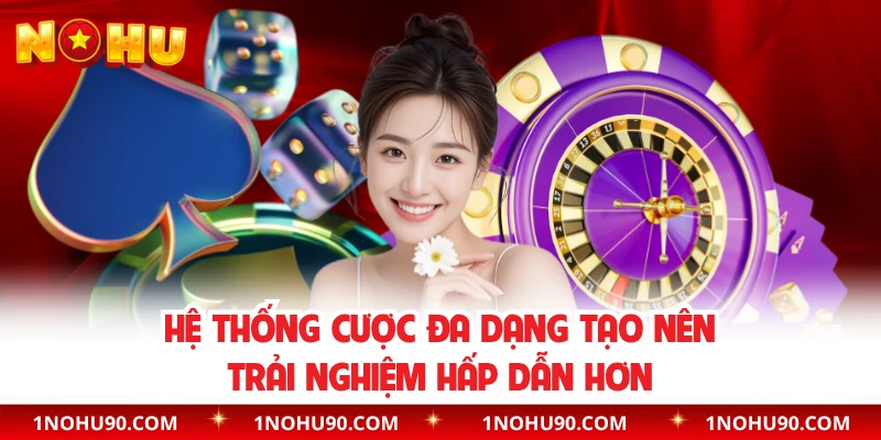 Hệ thống cược đa dạng tạo nên trải nghiệm hấp dẫn hơn 